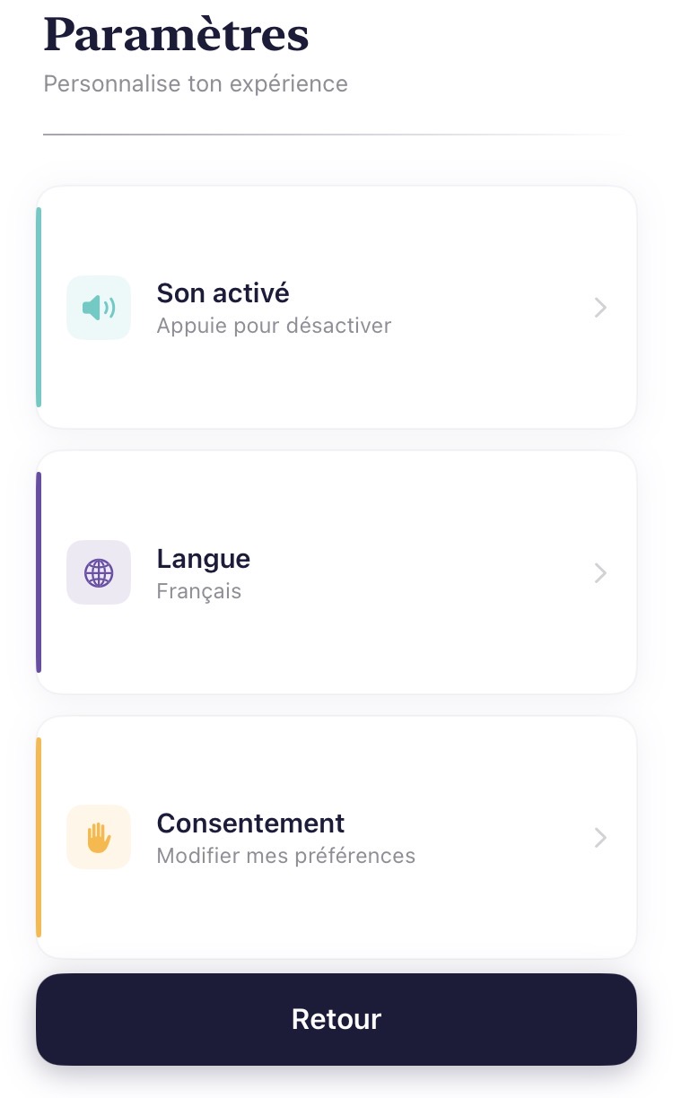 Réglages